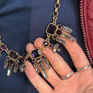 Iman purple crystal statement necklace